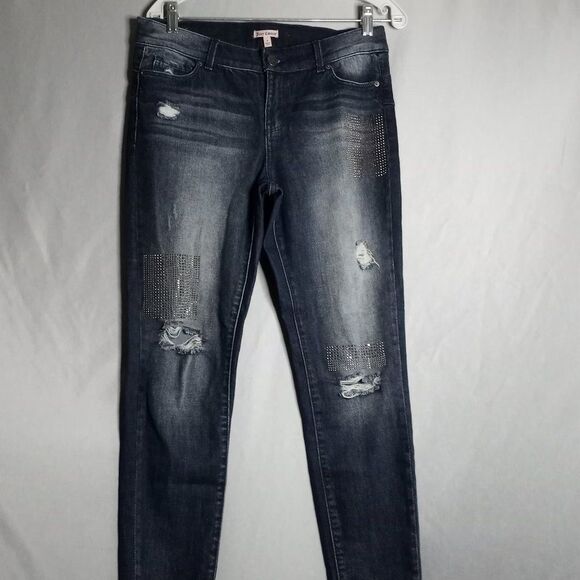 Juicy Couture Distressed Women's Stone Wash Embellished Denim Jeans Size 6 - Picture 1 of 11